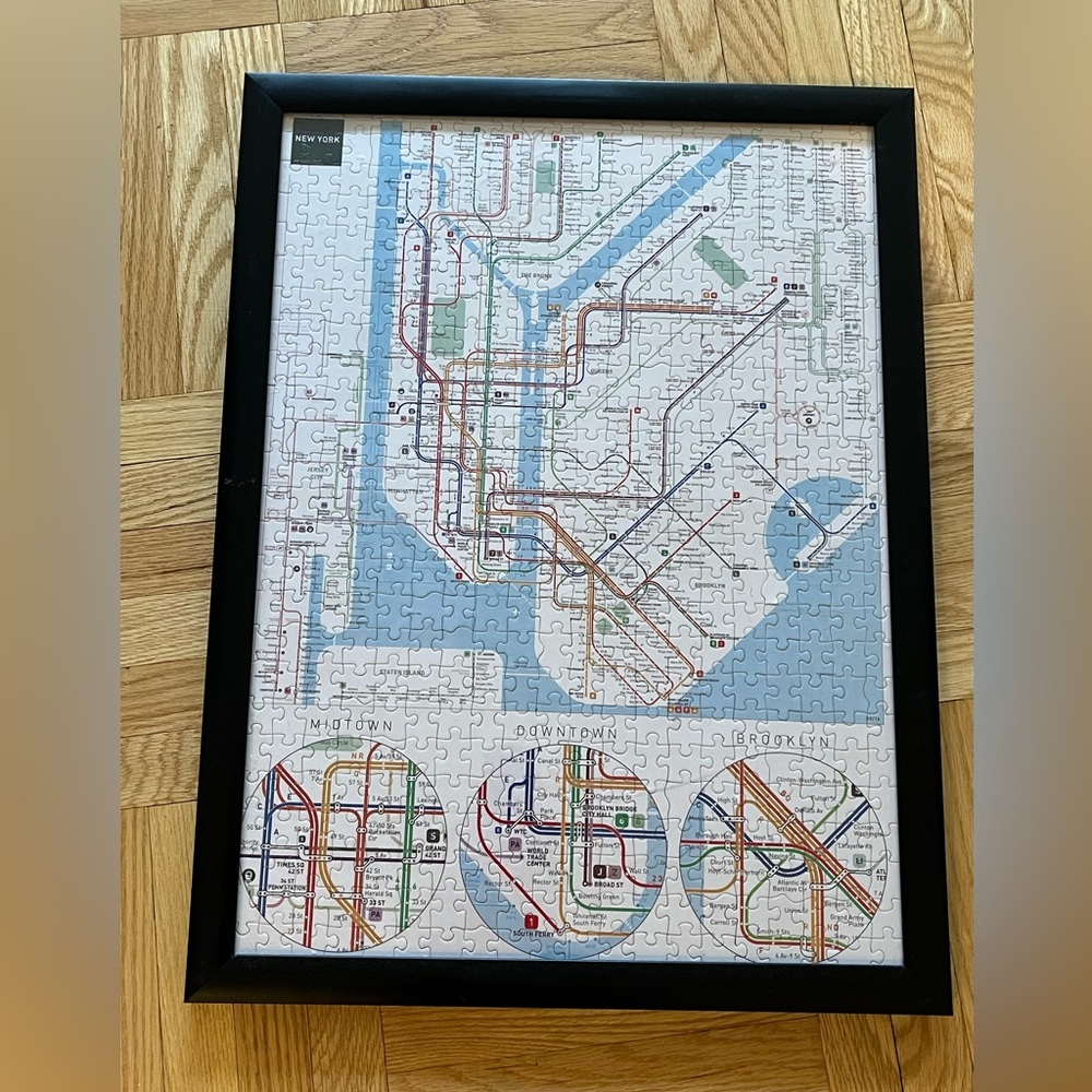 Framed NYC Subway Map Puzzle - Picture 2 of 6